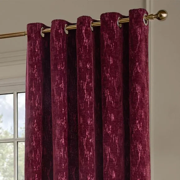 Paoletti Aurelio Chenille Eyelet Curtains