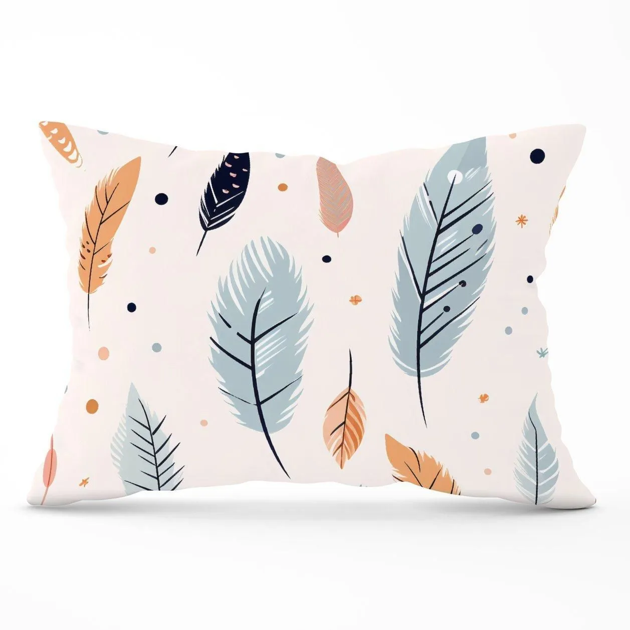 Warren Reed - Designer Pastel Feather Pattern Cushions in Blue
