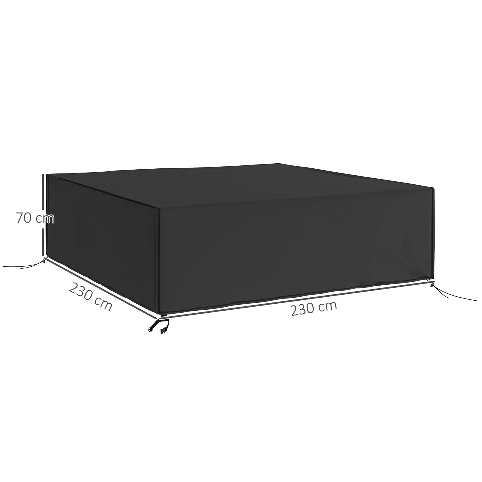 OUTSUNNY Large Garden Set Square Cover Outdoor Furniture Waterproof Resist Fade in Black 3