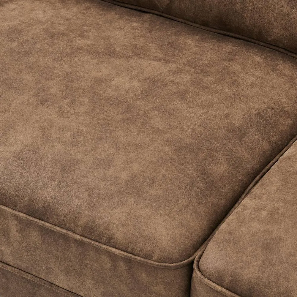 FurnitureboxUK Jasper Faux Leather 3 Seater Sofa in Brown 4