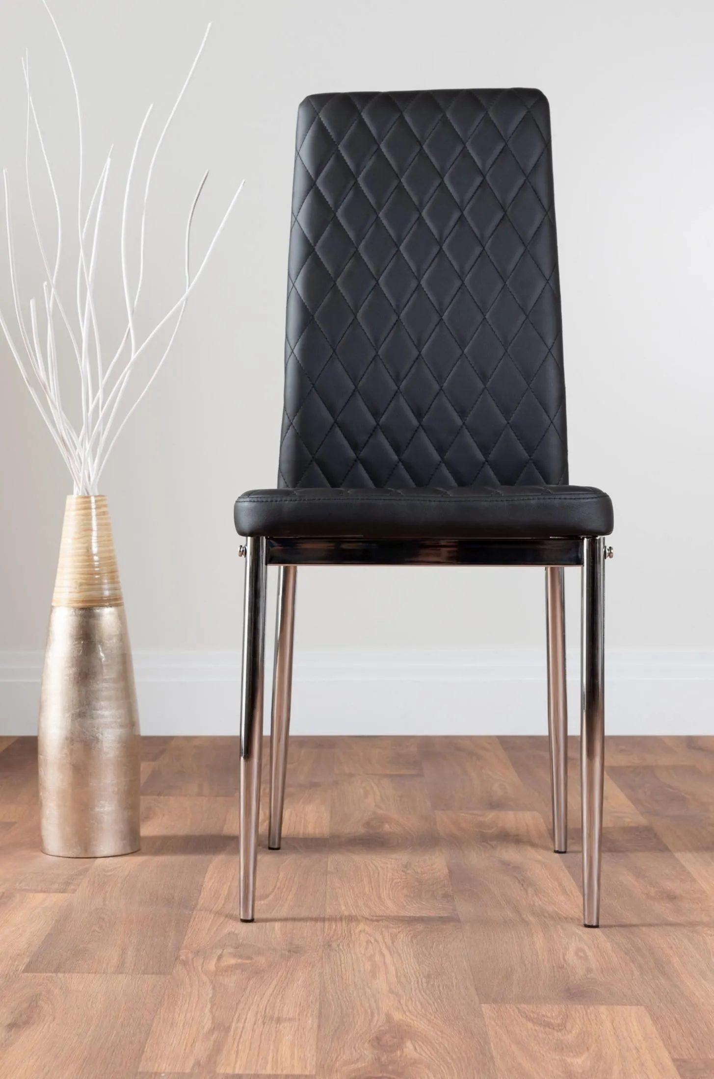 FurnitureboxUK Giovani Grey White Modern High Gloss & Glass Dining Table & 4 Milan Chairs Set in Black 6