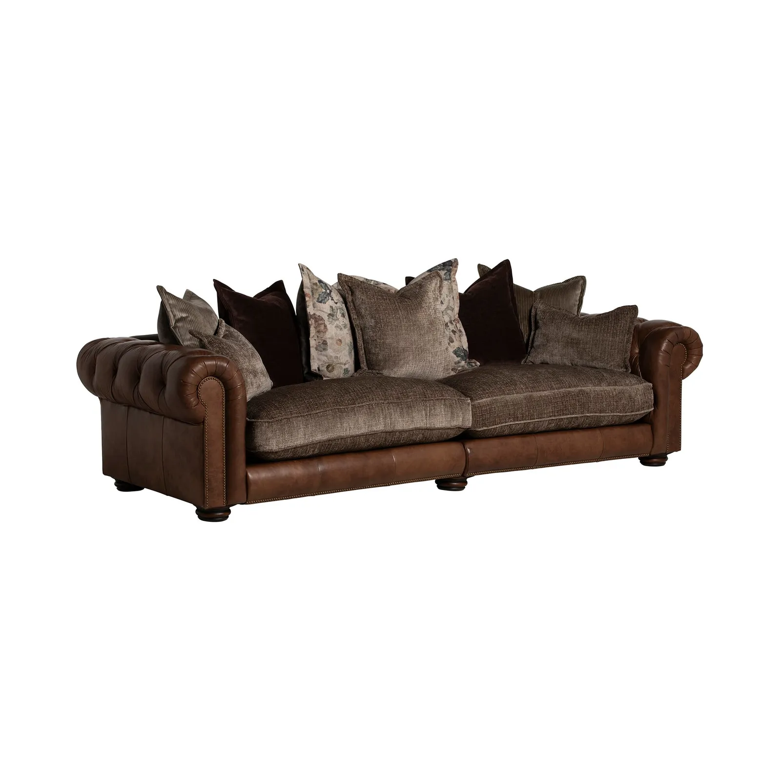 Taunton 4 Seater Sofa Split, Brown Fabric & Leather | Barker & Stonehouse 3