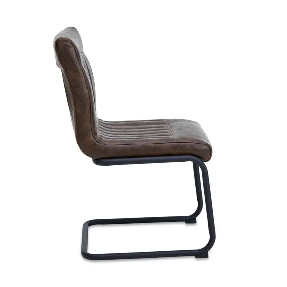 Set of 2 Felix Cantilever Dining Chairs, Faux Leather 4