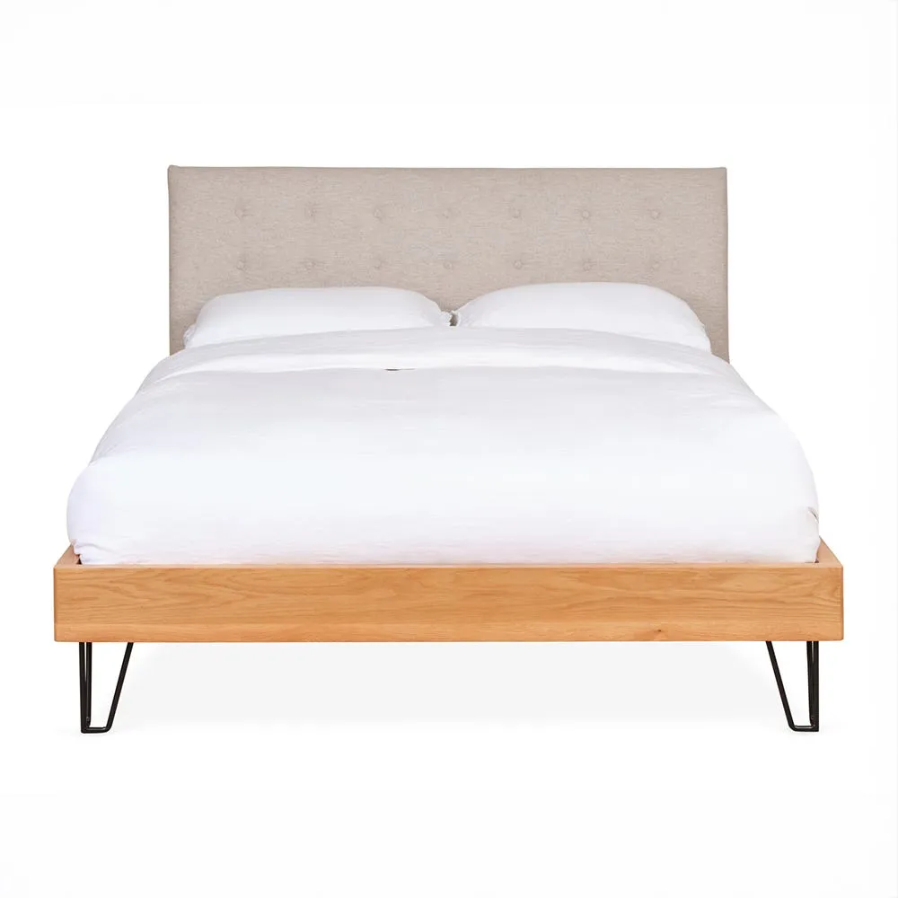 Heal's Brunel Bed Fabric Headboard Double Tessuta Oatmeal 2