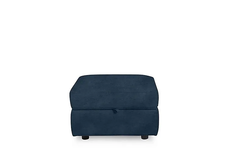 Compact Collection Lille Fabric Storage Footstool - Silverish Blue