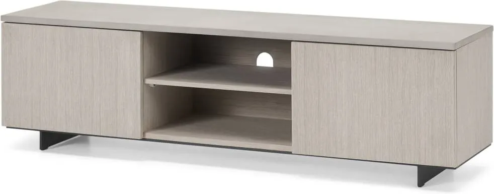 Claus Wide TV Stand, Grey Concrete and Light Oak