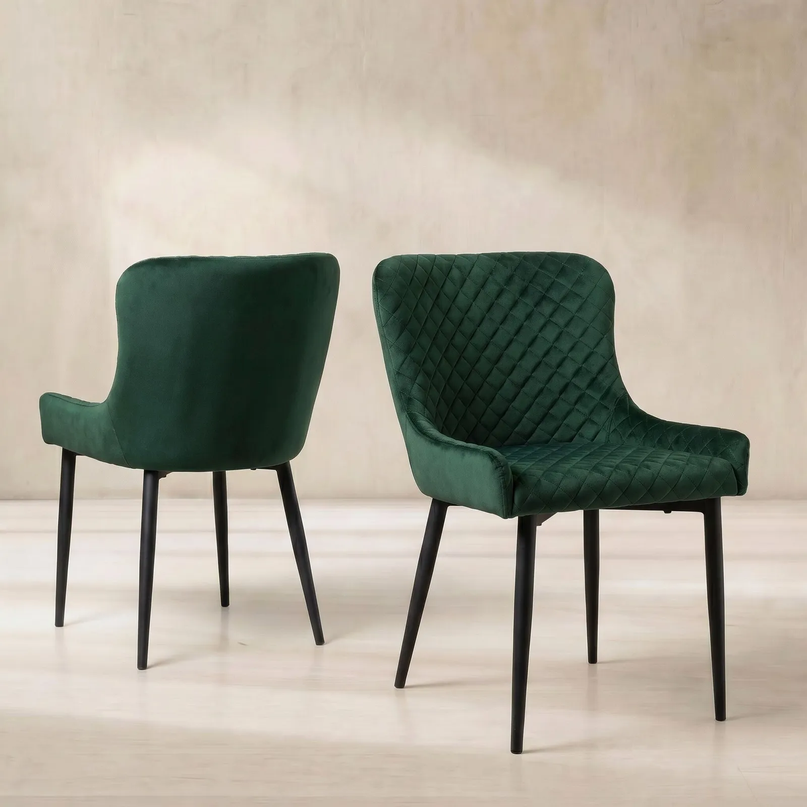 Rivington Dining Chair, Green Velvet | Barker & Stonehouse