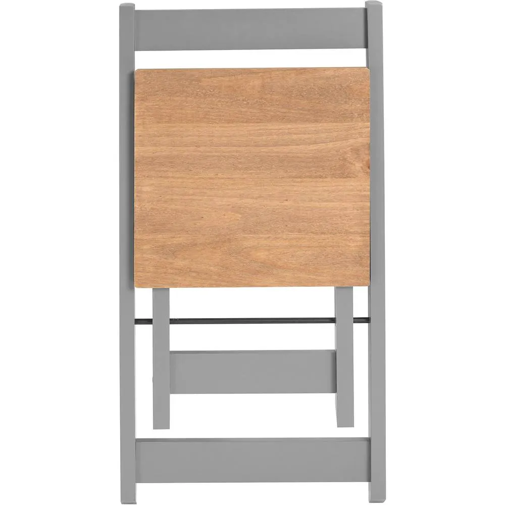 Seconique Santos Folding Chair (Box of 2) Grey Slate/Distressed Waxed Pine 5