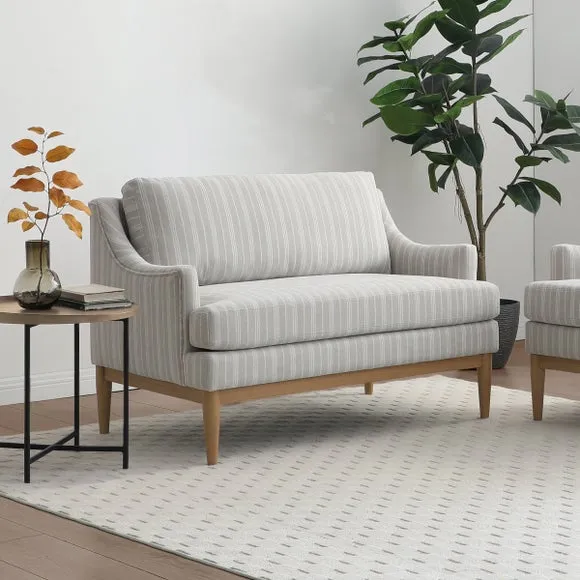 Zella Natural Striped Chenille 2 Seater Sofa 2