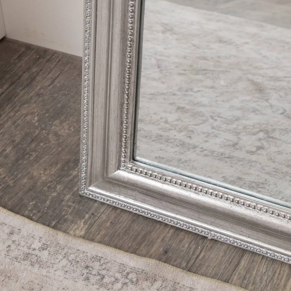 Melody Maison Full Length Foiled Silver Leaner & Wall Mirror - 47cm X 142cm 3