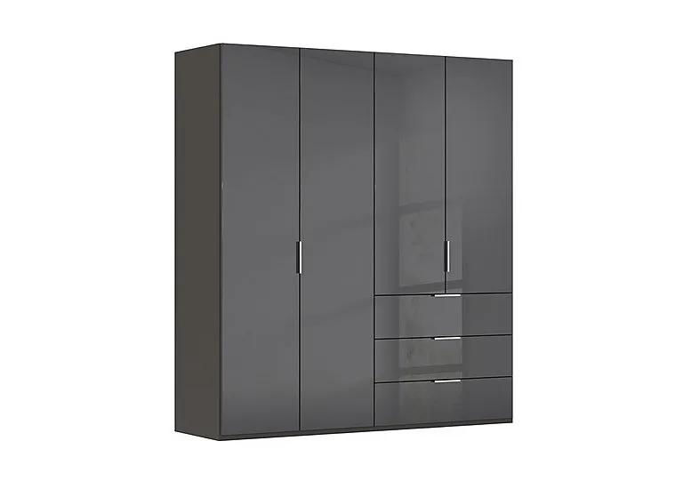 Formes 4 Door Bifold Combi Glass Wardrobe - Graphite/Basalt Front