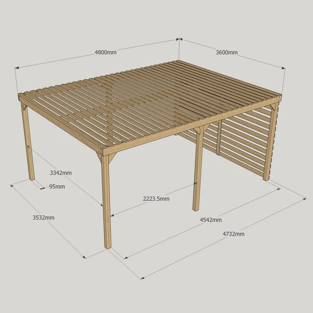Rutland County Garden Furniture Ltd Shade Pergola - Wood - L360 x W480 x H270 cm - Rustic Brown 5