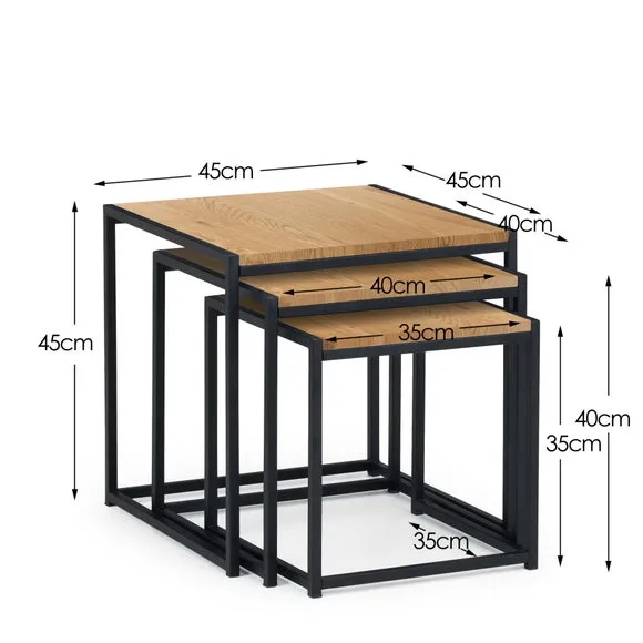 Tribeca Nest of 3 Tables, Oak 5