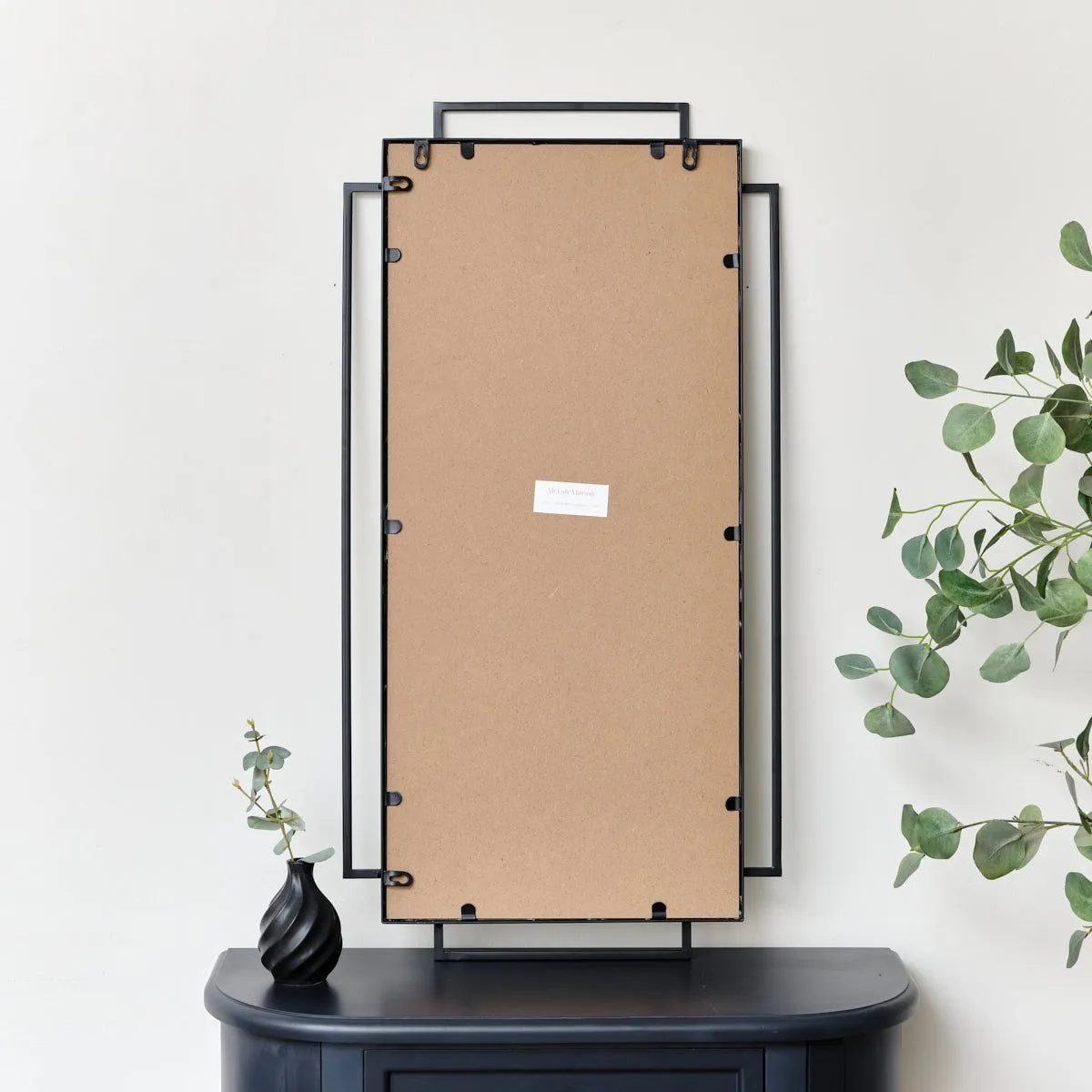 Melody Maison Black Geometric Matt Wall Mirror 94cm X 48cm 6