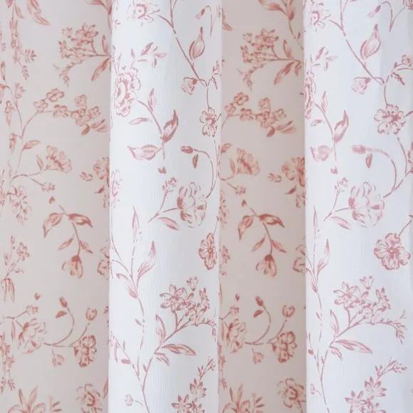 Floral Toile Polycotton Blackout Eyelet Curtains 3