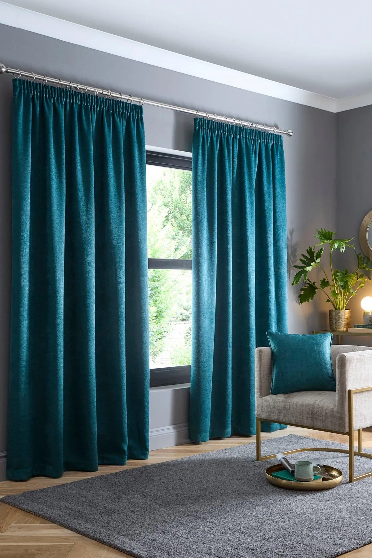 Fusion 'Strata' Luxe Velvet Filled Cushion in Dark Green 2
