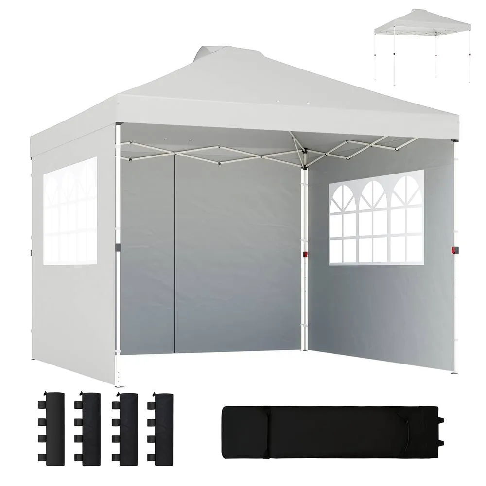 OUTSUNNY Pop Up Canopy Waterproof Height Adjustable 3 x 3 (m) in White 2
