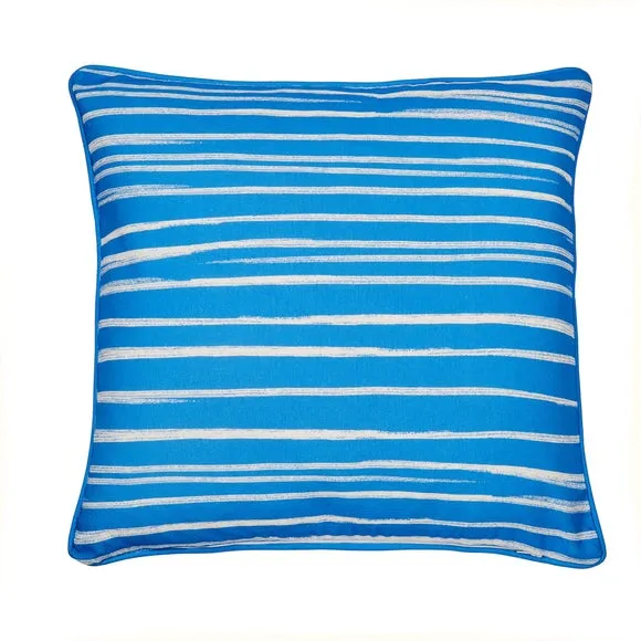 Beach Huts Outdoor Cotton Square Filled Cushion 5