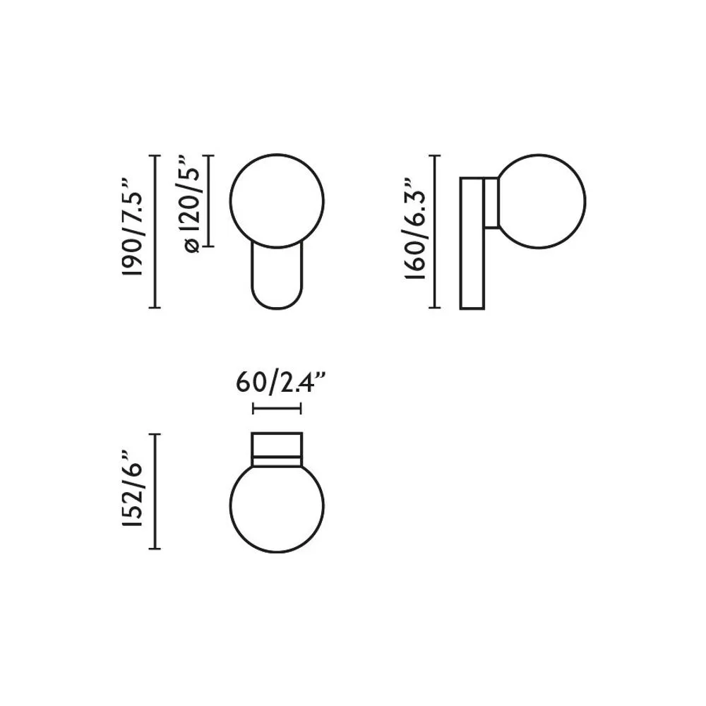 Netlighting Mabe LED Globe Wall Lights Matt Nickel IP44 3000K in Grey 2