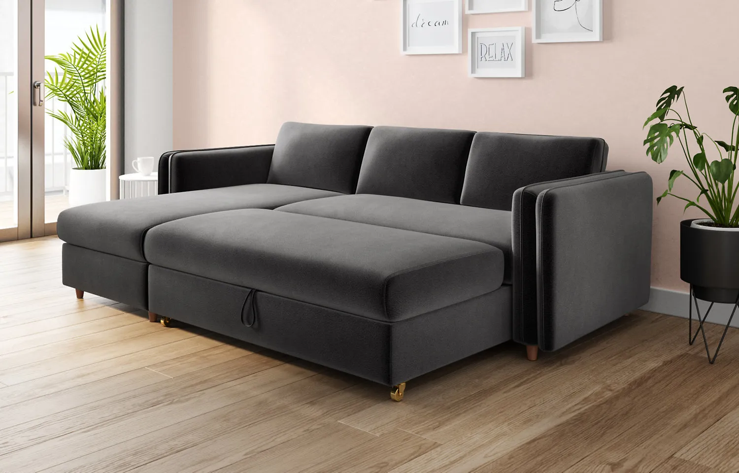 M&S Loft Jayden Chaise Storage Sofa Bed (Left-hand)