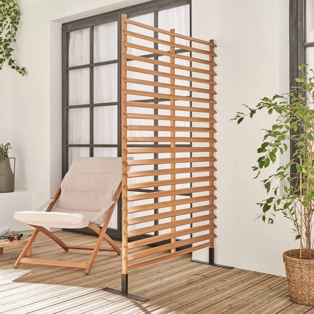 sweeek 100cm outdoor wooden screen in Brown 4
