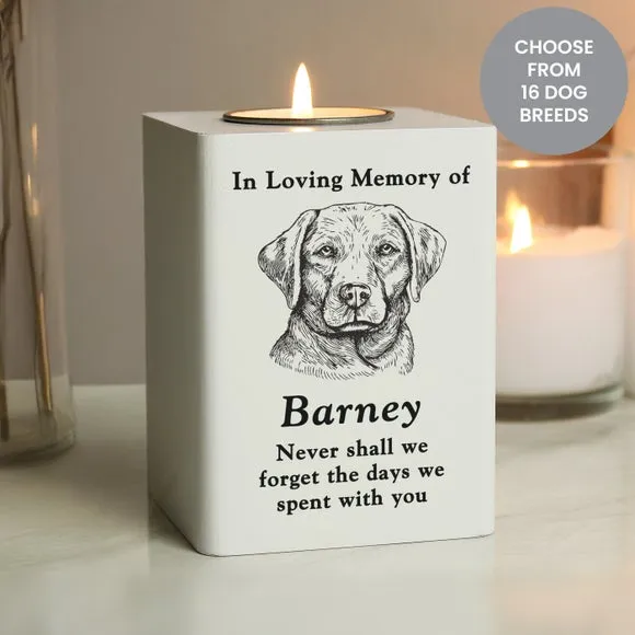 Personalised Dog Breed Memorial Tealight Holder 3