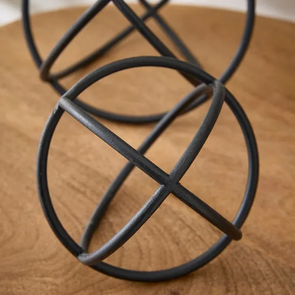 Set of 2 Black Metal Knot Ornaments 2