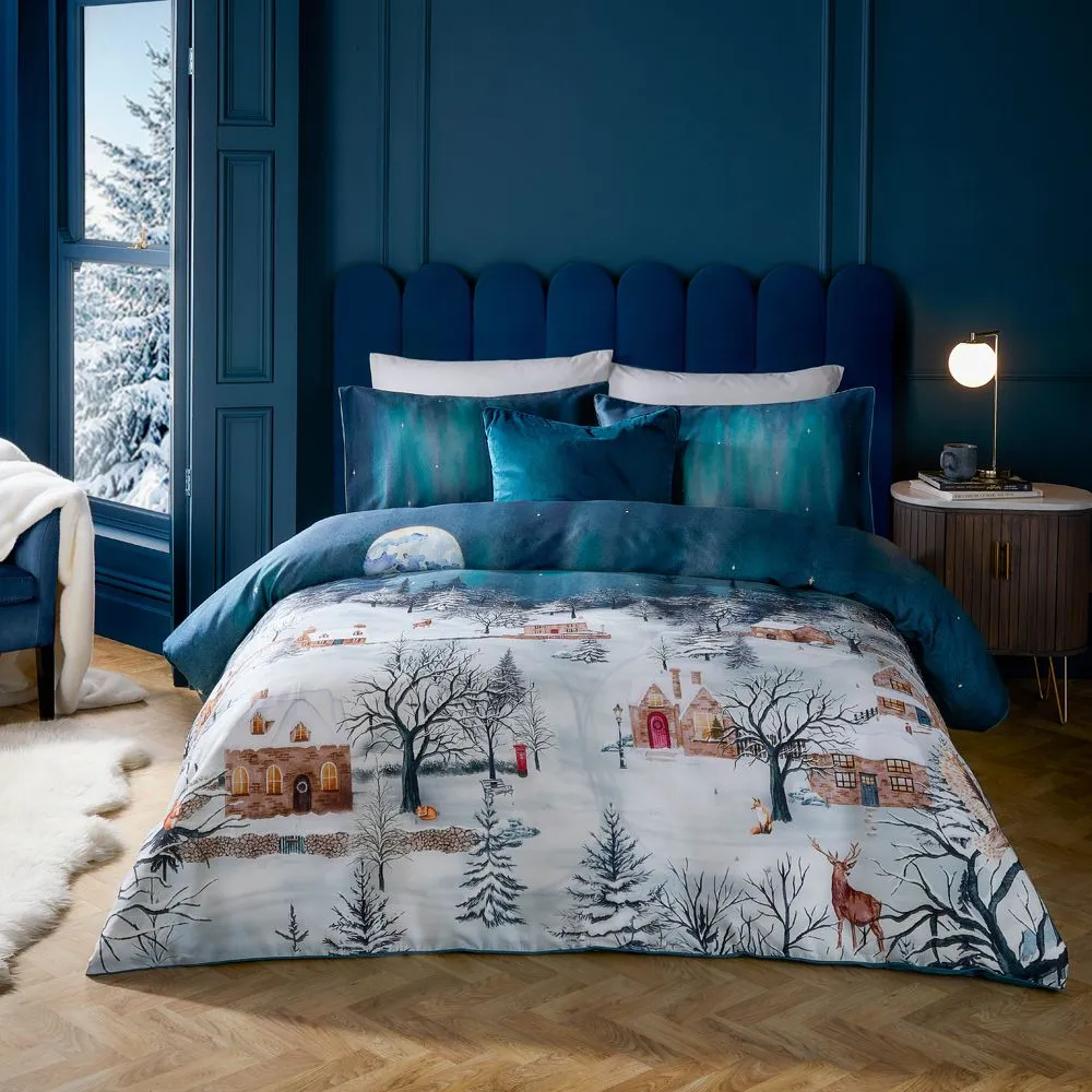 Paoletti Starlight 100% Cotton Duvet Cover Set in Midnight