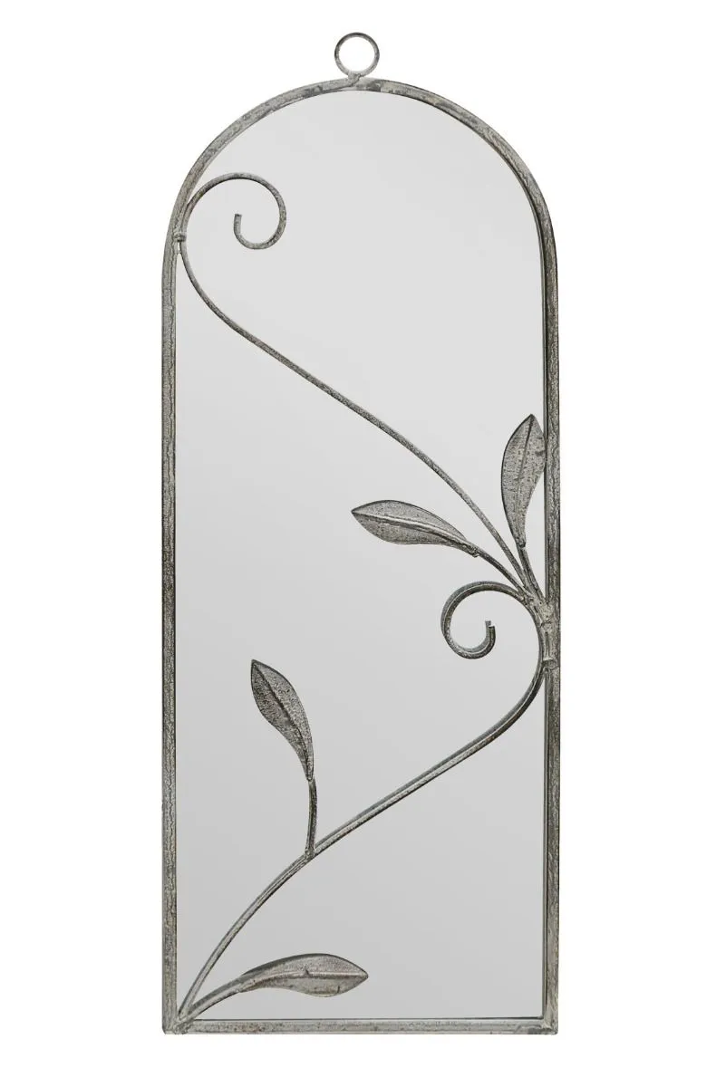 MirrorOutlet Concrete Colour Metal Framed Arched Wall Mirror 25"x 9" (64 X 24CM) in Grey 5