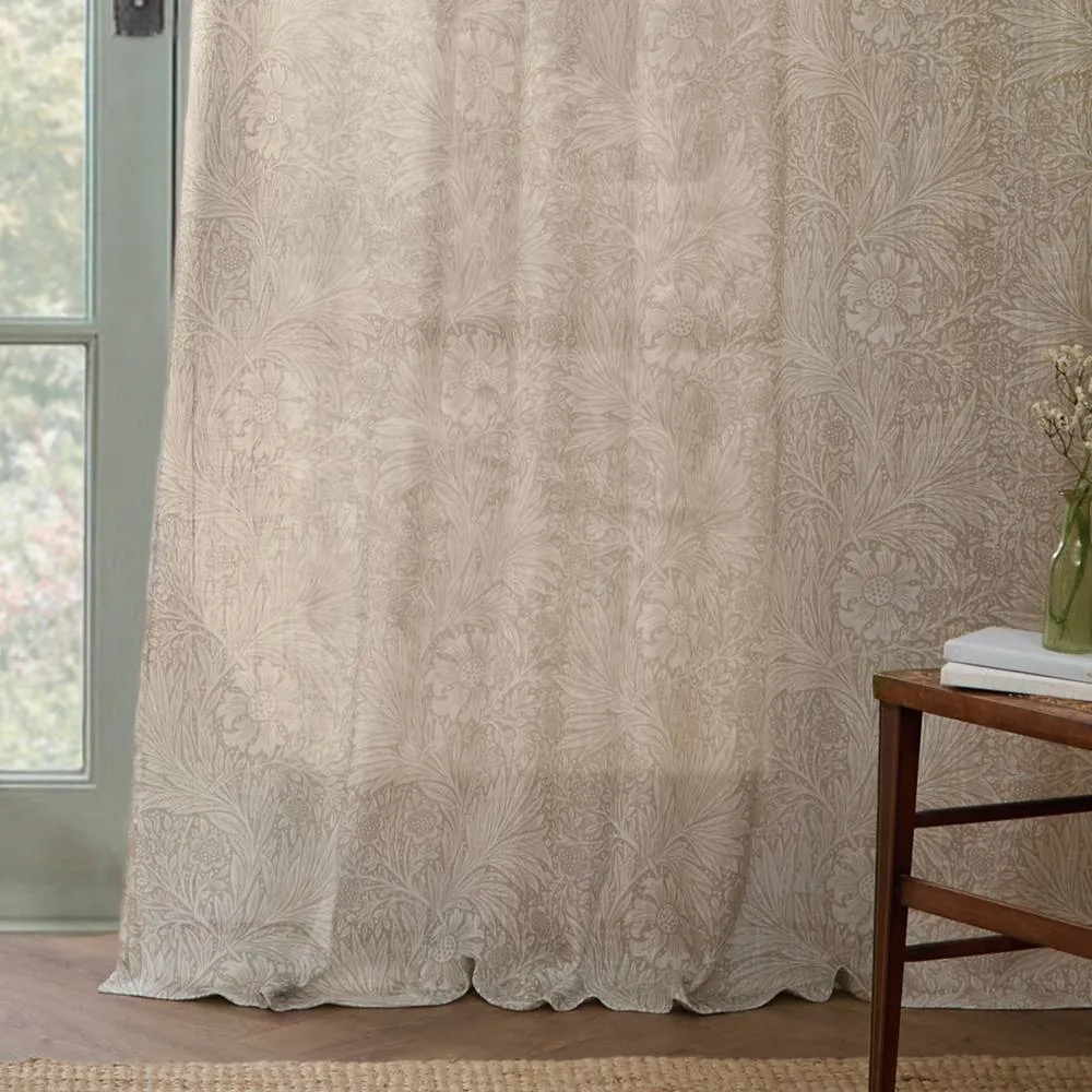 Morris & Co Marigold Sheer Curtain Panel in Cream 3