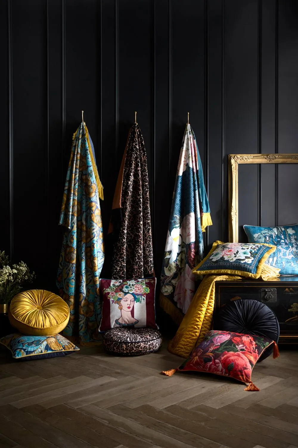 Laurence Llewelyn-Bowen 'Siena' Quilted Velvet Bedspread in Yellow 4