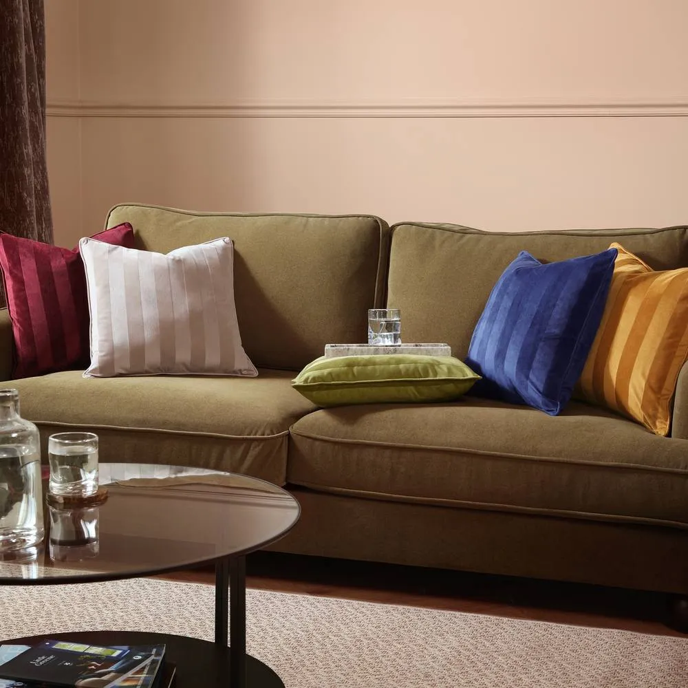 Paoletti Regency Stripe Velvet Cushion in Midnight 4
