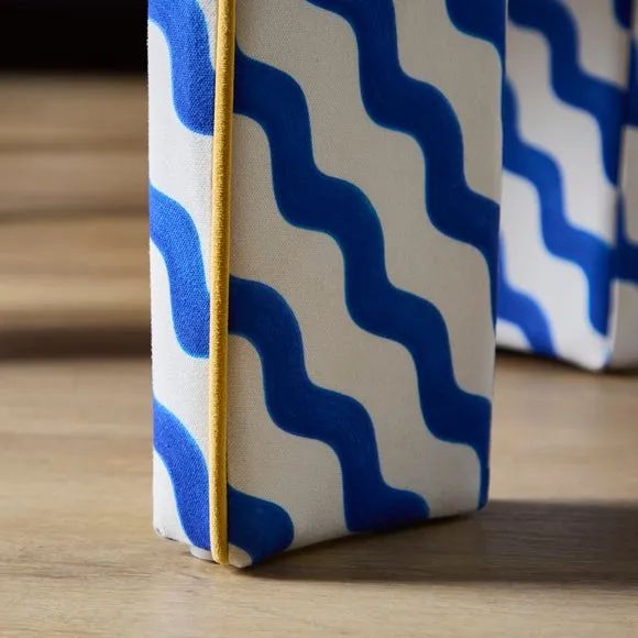 Sophie Robinson Dining Chair, Colbalt Blue Wiggle Fabric 3