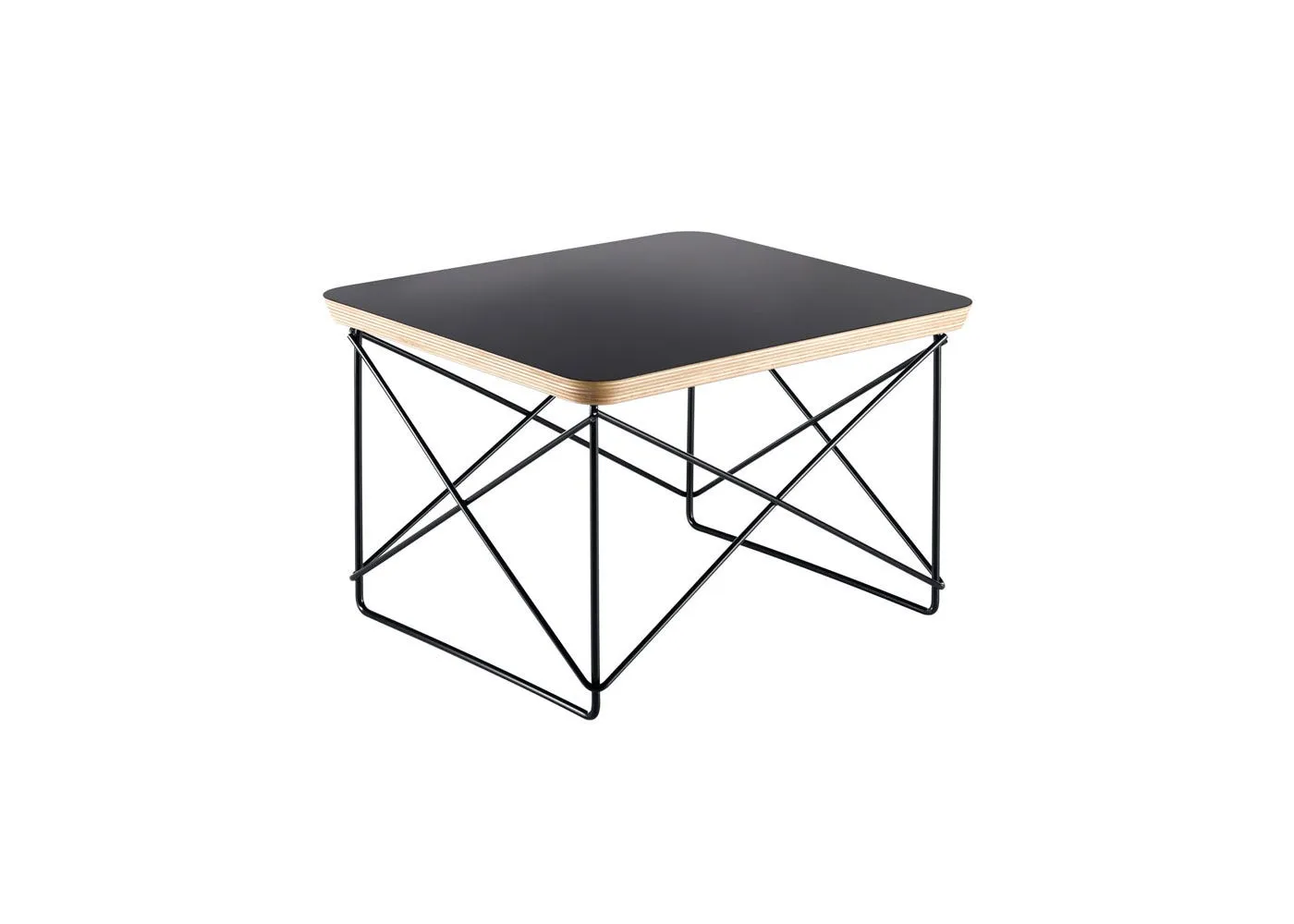 Vitra Occasional Table LTR Black with Basic Dark Legs
