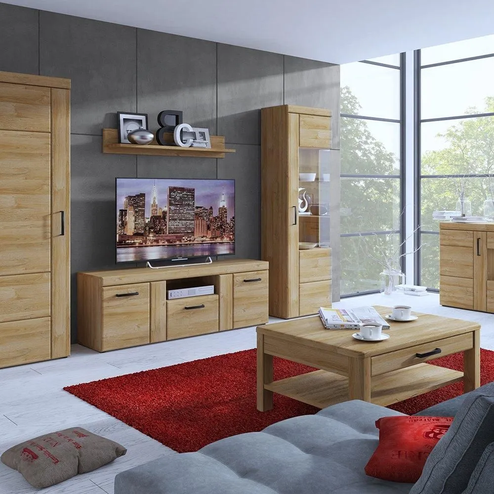 Furniture To Go Cortina 2 Door 1 Drawer Tall TV Cabinet in Brown 3