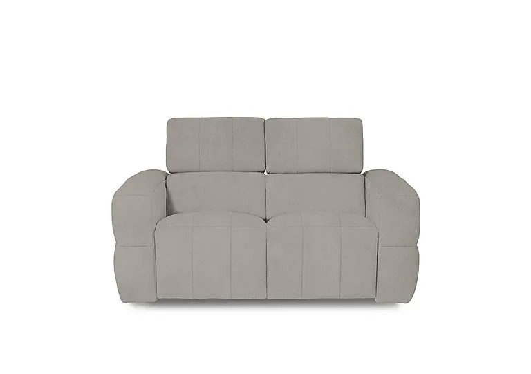 Cube Fabric 2 Seater Power Recliner Sofa with Power Headrests - Opulence Silver