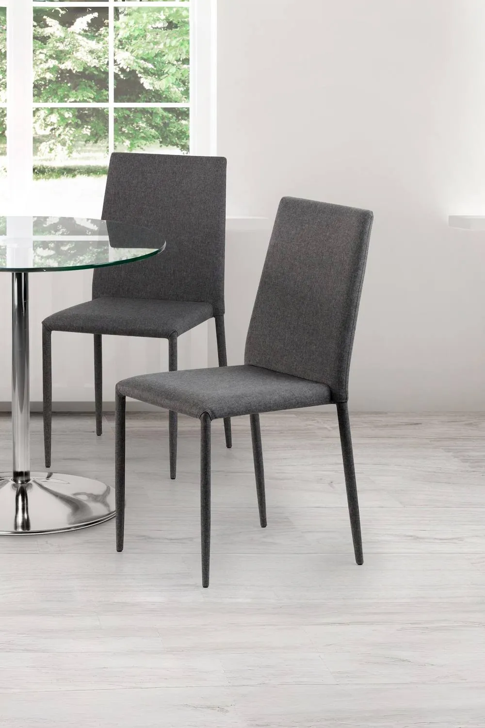 Julian Bowen Jazz Fully Upholstered Stacking Dining Chair (Set of 4) in Grey