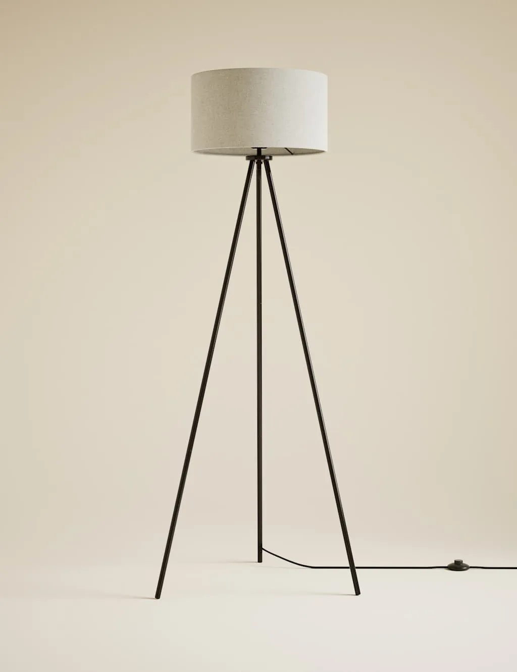 M&S Metal Tripod Floor Lamp Black