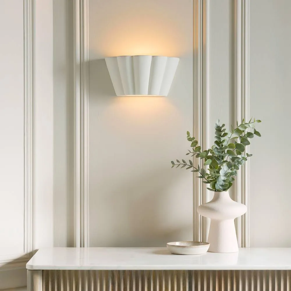 Netlighting Babylon Plaster Wall Lamp Unglazed Ceramic in White 3