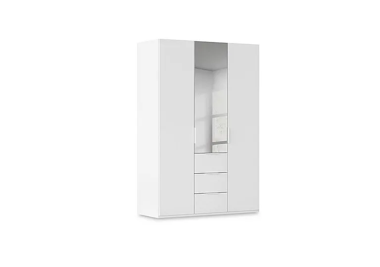 Haven 151cm 3 Door Combi Décor Wardrobe with 2 Décor Doors and 1 Mirror Door - Alpine White