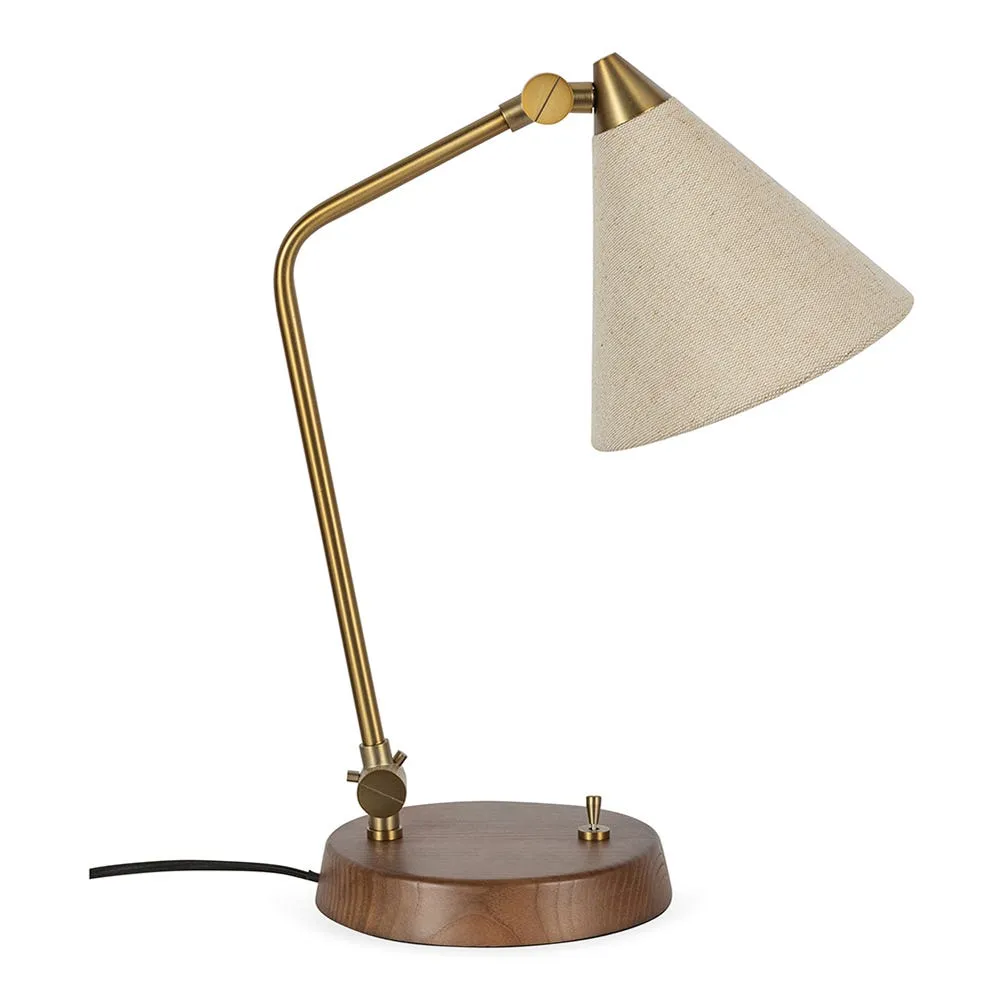Heal's Dryden Table Lamp Walnut Finish & Natural 2
