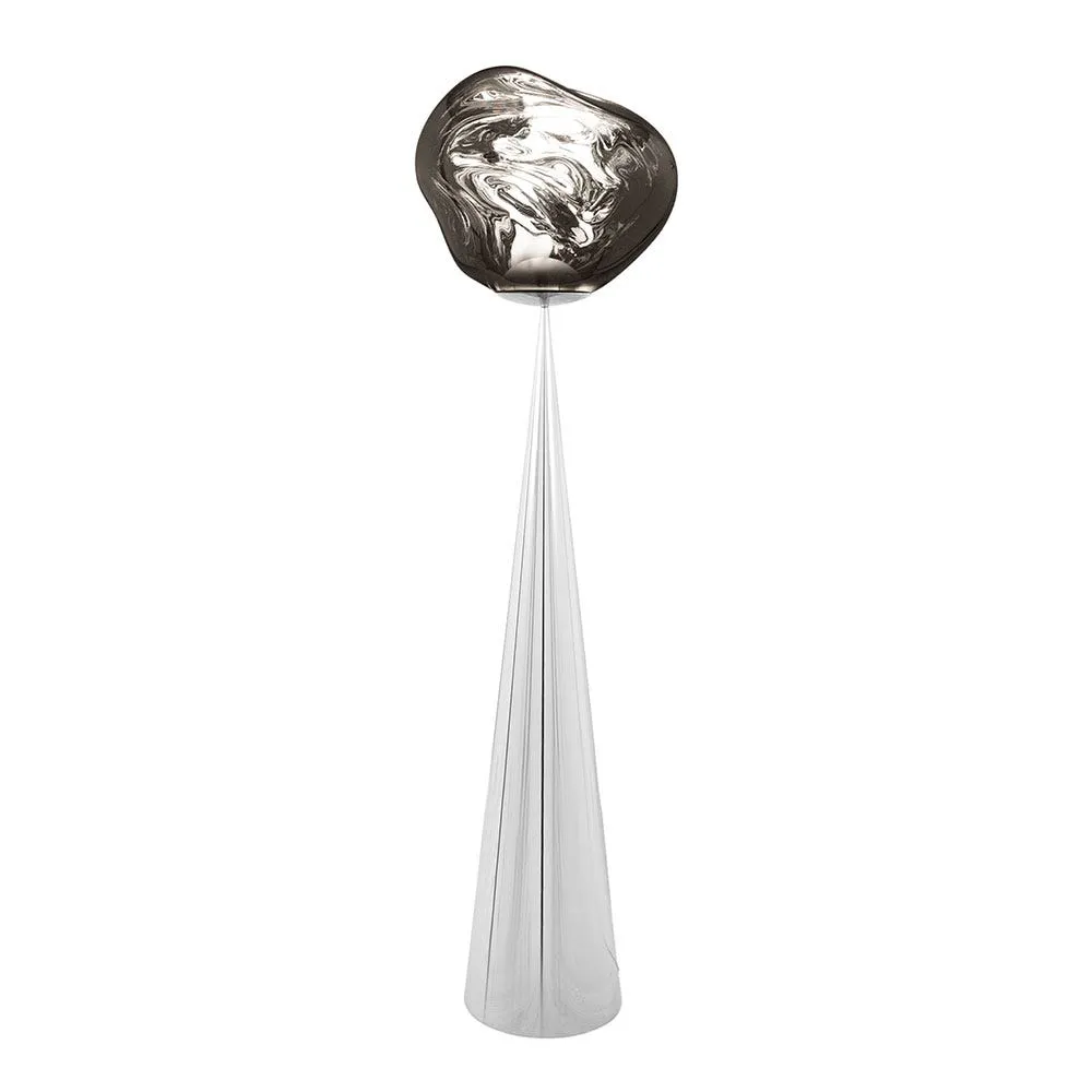 Tom Dixon Melt LED Cone Fat Floor Lamp Chrome & Silver 2