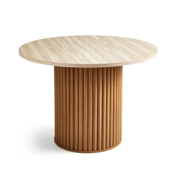 Lucin Travertine Effect 4 Seater Round Dining Table 6