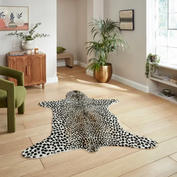 Faux Fur Cheetah Print Rug 1