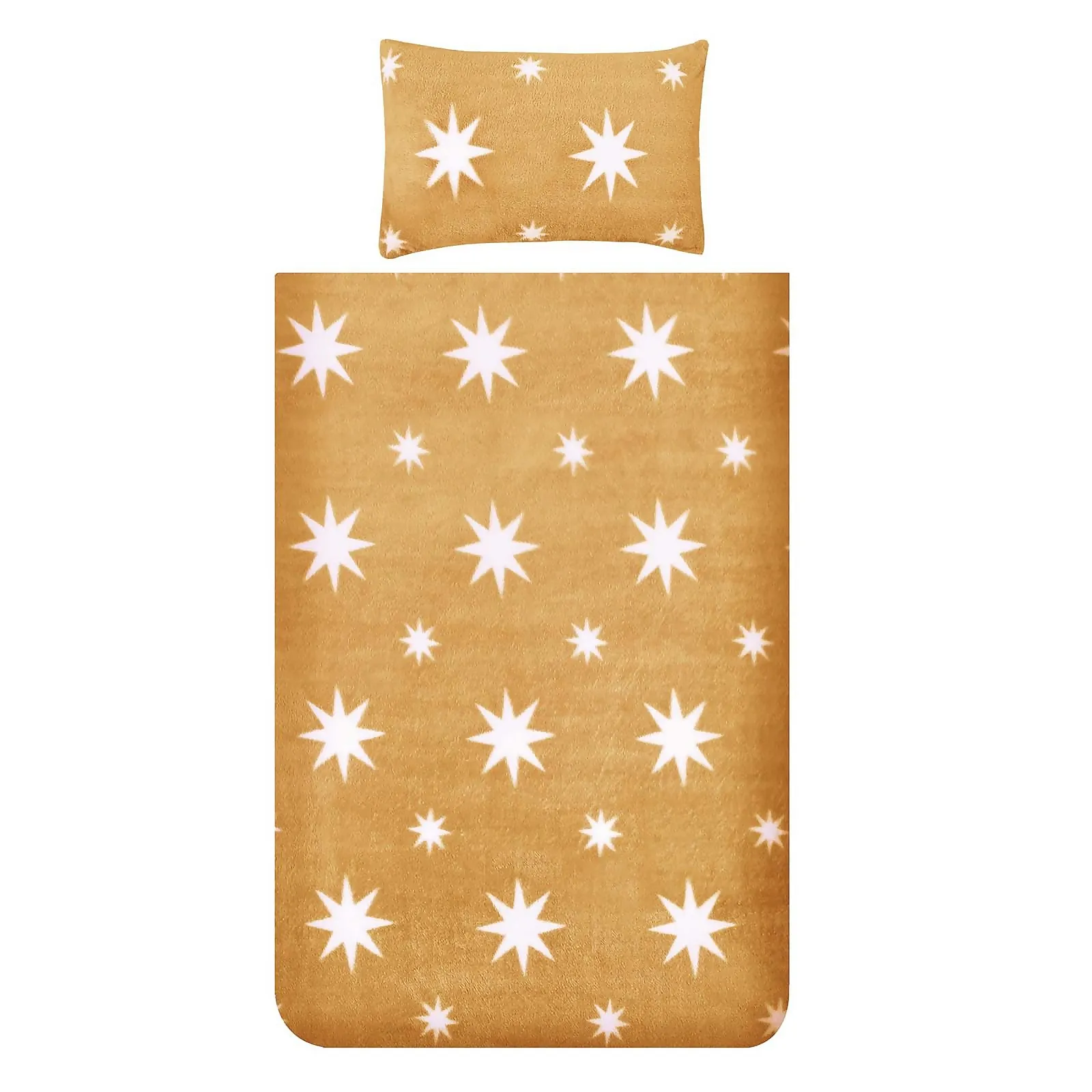 Snuggle Fleece Bedding Set - Ochre Star - Single