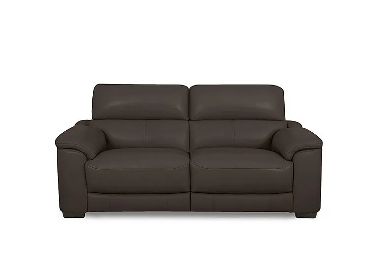 Nova Leather 2 Seater Power Recliner Sofa with Power Headrests - Dark Chocolate