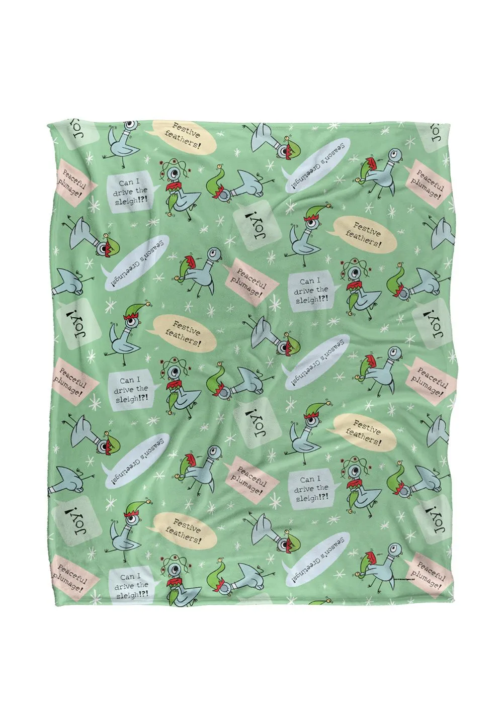 Hidden Pigeon Dont Let The Pigeon Drive The Sleigh Joy Pattern Silky Touch Super Soft Throw Blanket 152 X 127 cm in White