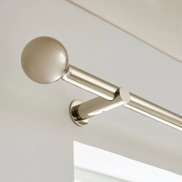 Contemporary Ball Fixed Metal Curtain Pole with Rings 1