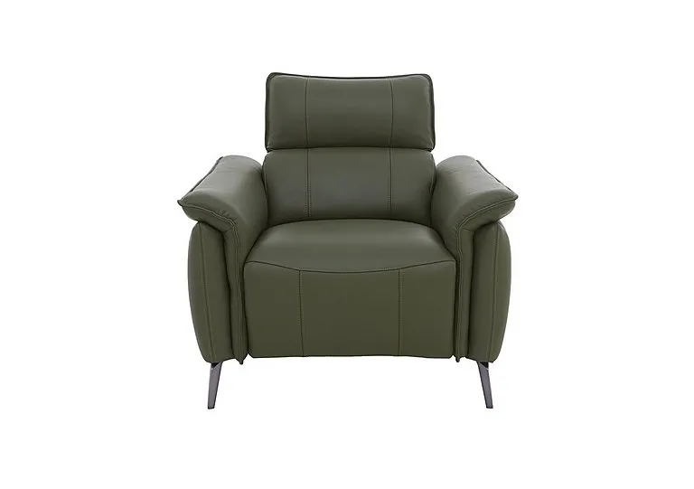 Jude Leather Power Recliner Chair with Power Headrest, Power Lumbar and Heated Seat - Oslo Pine