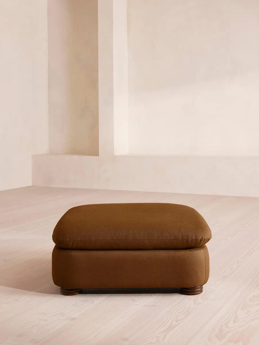 Rava Ottoman, Linen, Terracotta